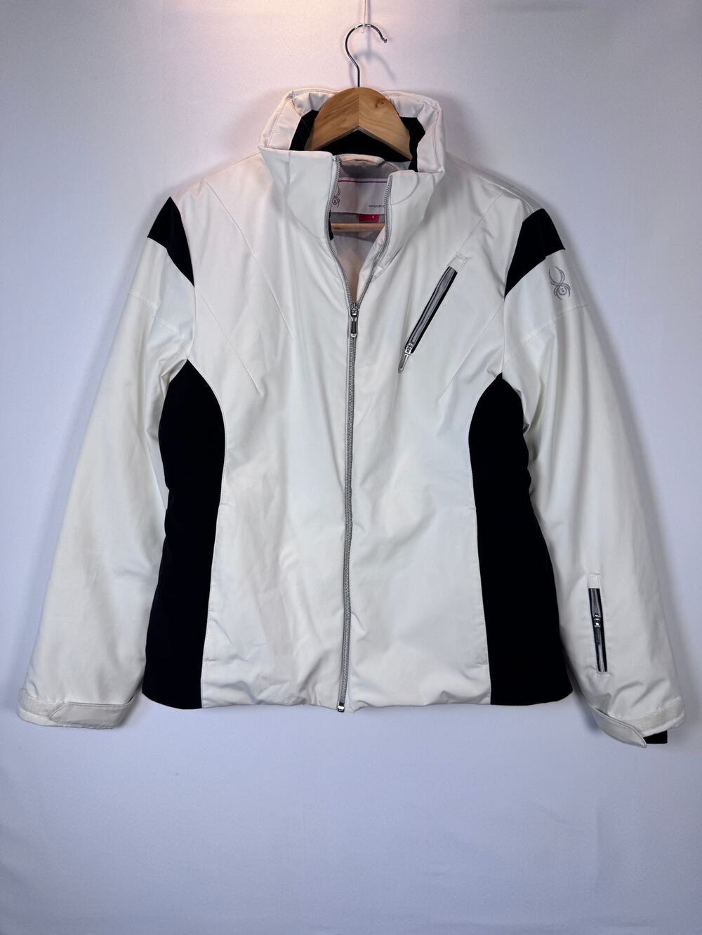 Spyder Womens 4 White Black Ski Jacket Gorpcore Winter Snow Coat